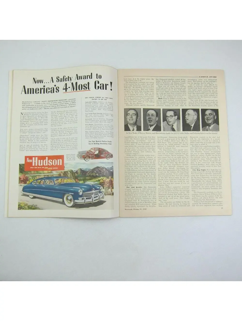 Vintage Prime Minister Clement Attlee UK Cover 1949 Newsweek Magazine October 31